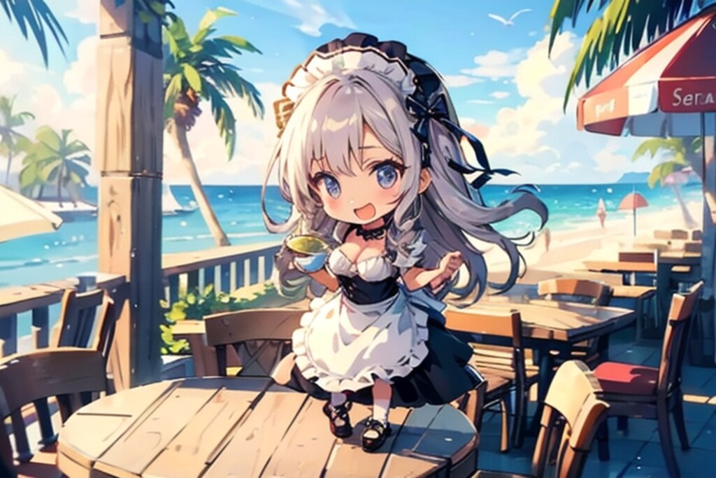 海の家のメイドさん