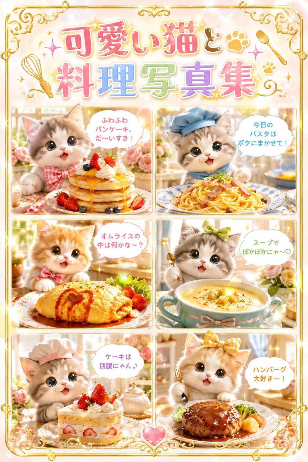 可愛い猫と料理写真集