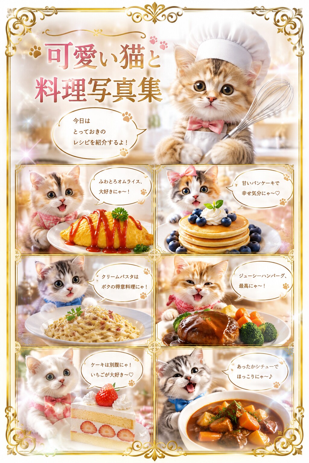 可愛い猫と料理写真集
