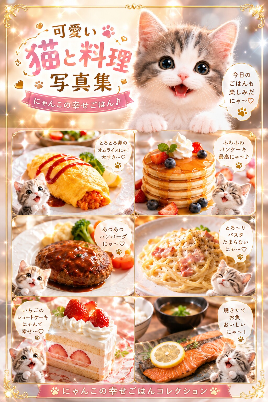 可愛い猫と料理写真集