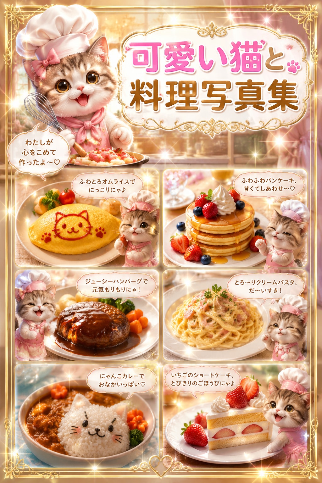 可愛い猫と料理写真集