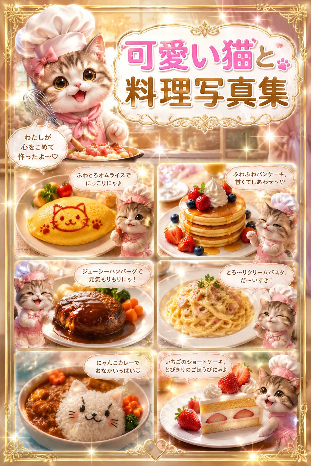 可愛い猫と料理写真集
