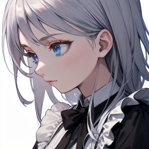 美人銀髪メイド