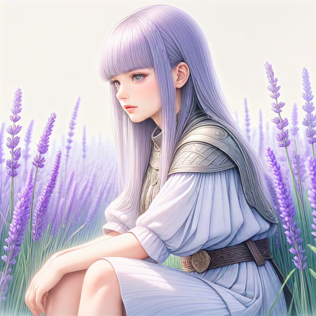 ラベンダーと少女