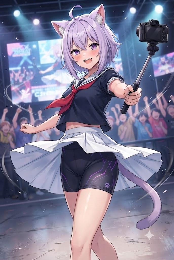 踊ってみたの大会に出場してる制服スパッツのシス