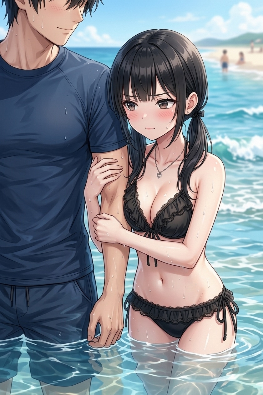 【マイ】泳げないので先輩にしがみついている