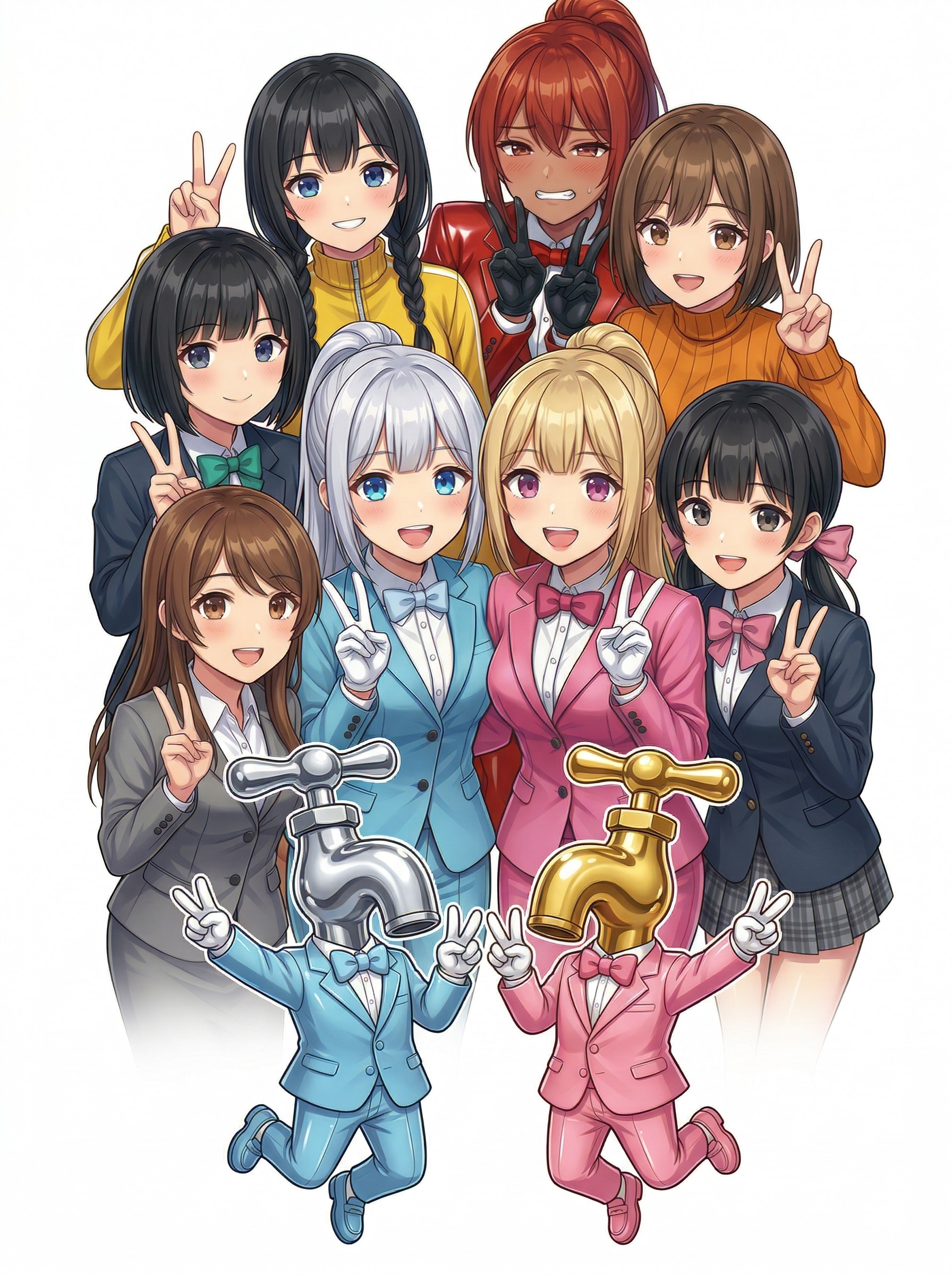 【2周年】全員集合！みずまわりんガールズより愛を込めて♡ | の人気AIイラスト・グラビア