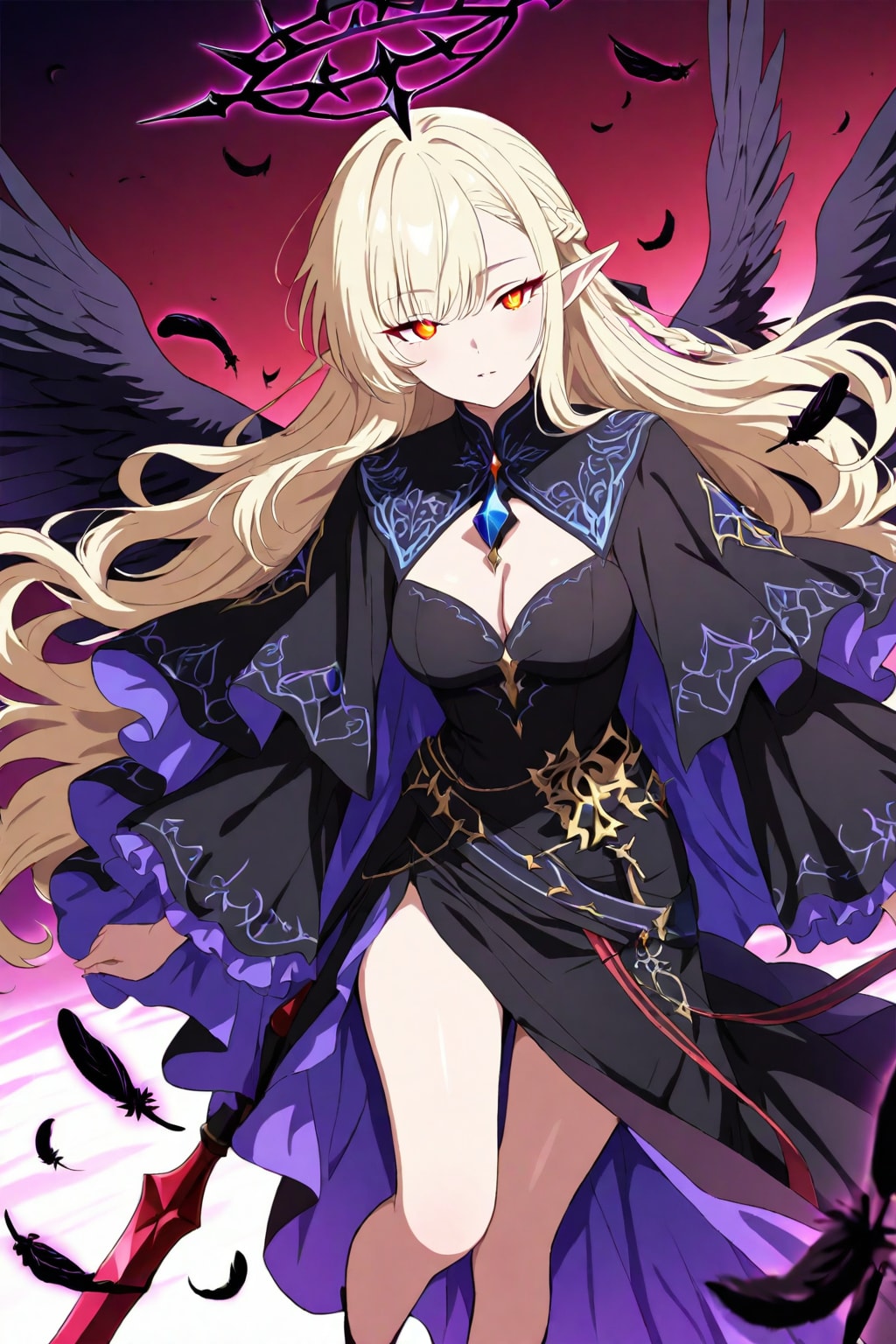 彩葉(いろは)の堕天使コスプレ