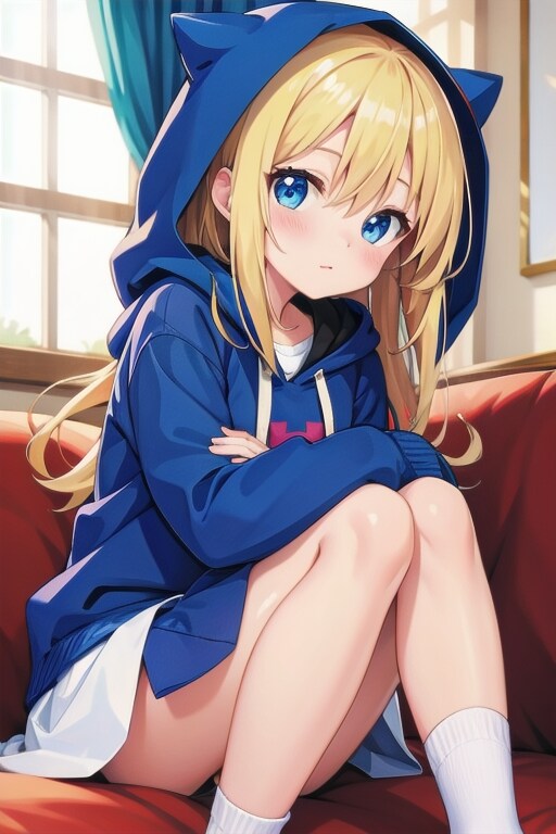 猫耳フードの女の子🐱