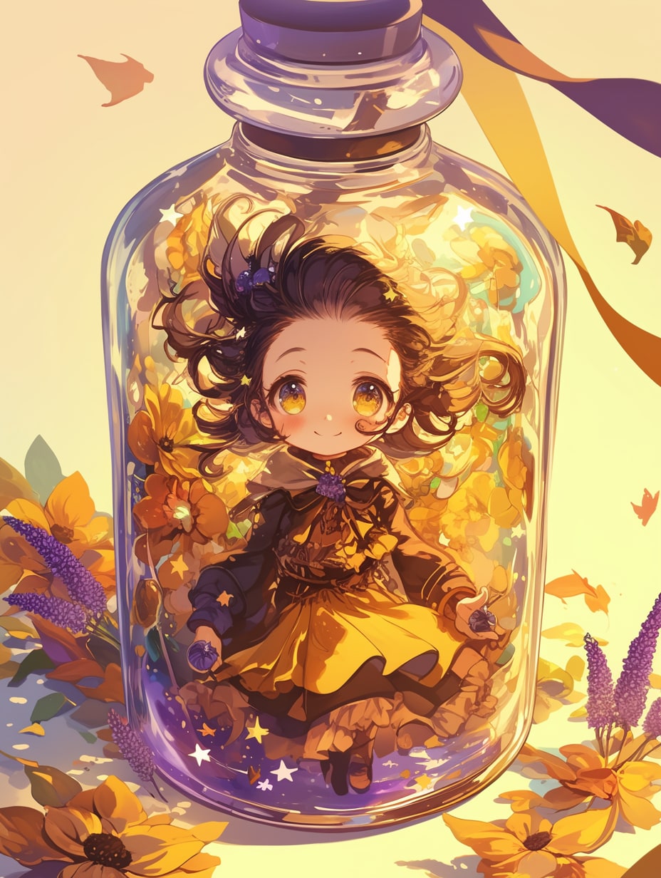 「瓶詰の少女」黄70 | の人気AIイラスト・グラビア