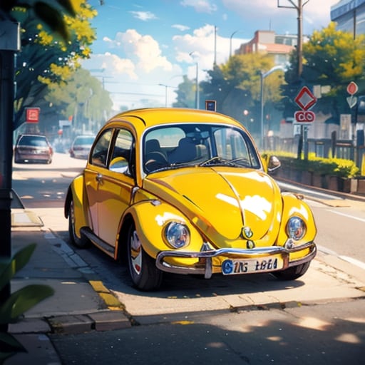 黄色いフォルクスワーゲン