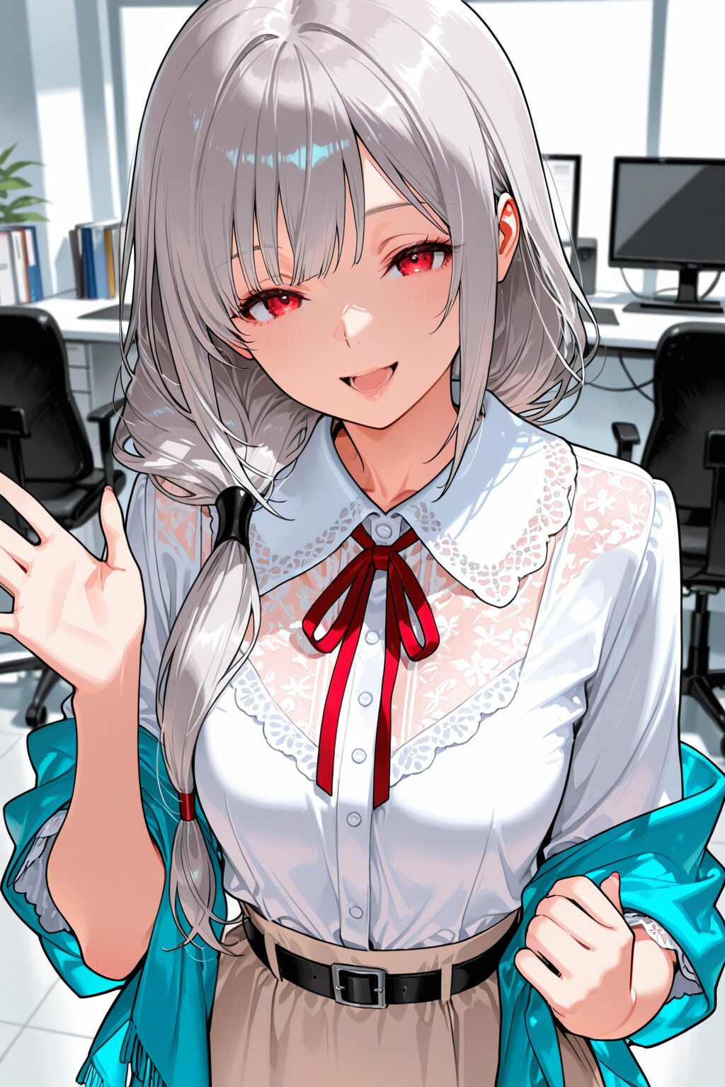 来客応対中の同期
