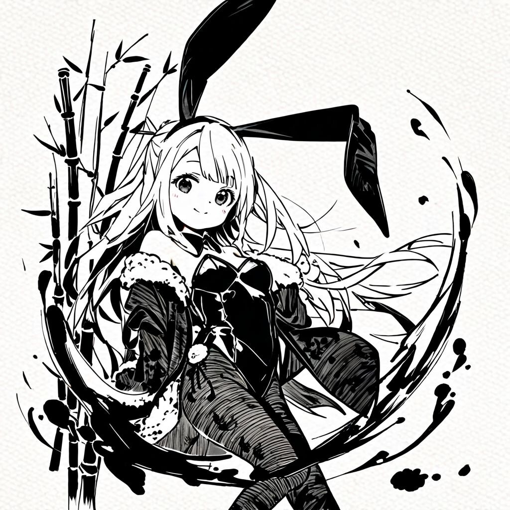 (ULモデル)Q版兎娘侍侍図