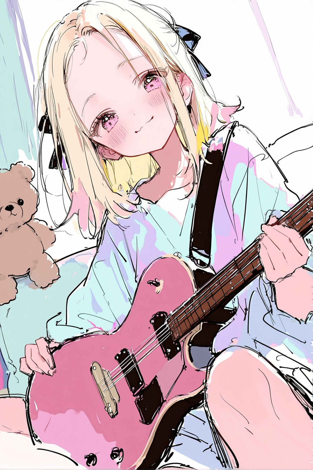 ギターの練習中