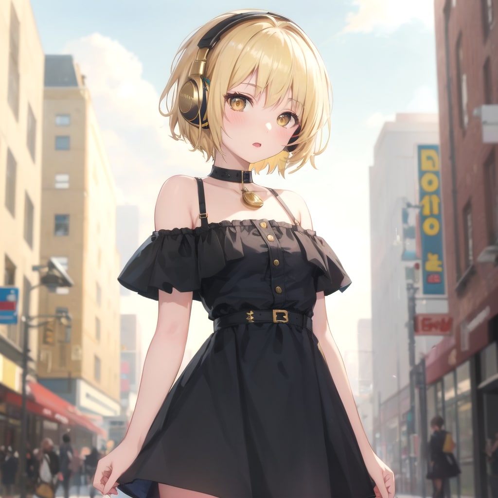 ドレスとヘッドフォン | の人気AIイラスト・グラビア