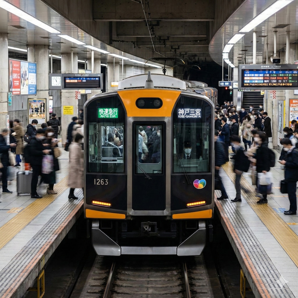 浪速の通勤ラッシュアワー