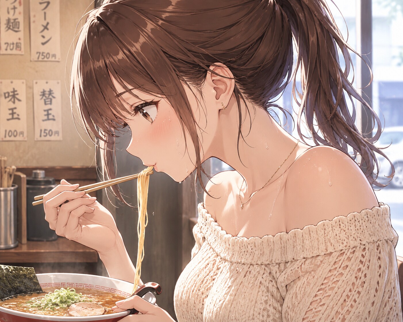 麺を啜る