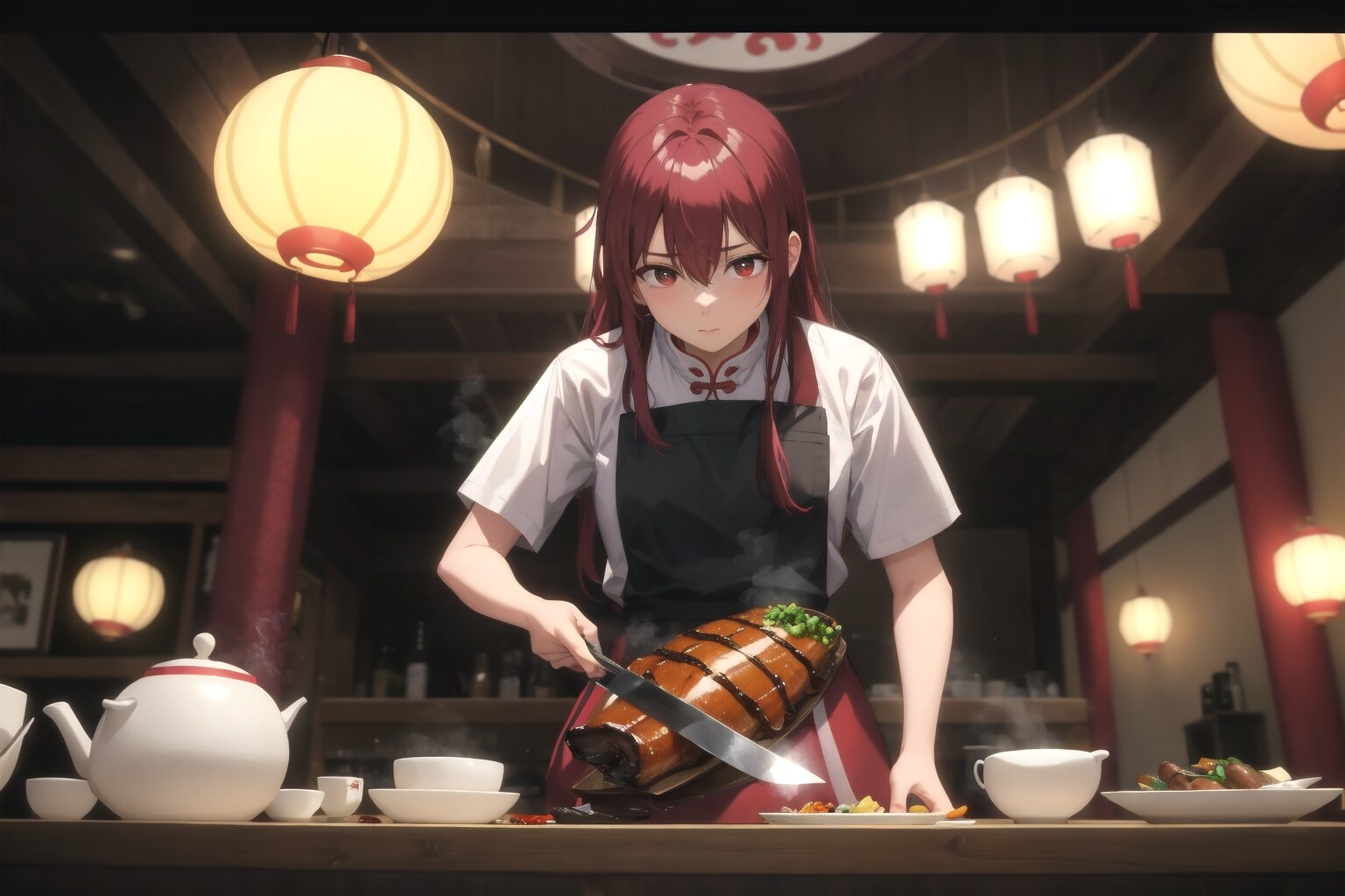 これ北京ダックやない。奇妙な事をしているコックや