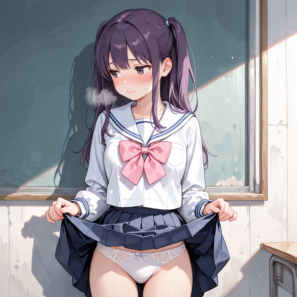スカートたくし上げ２