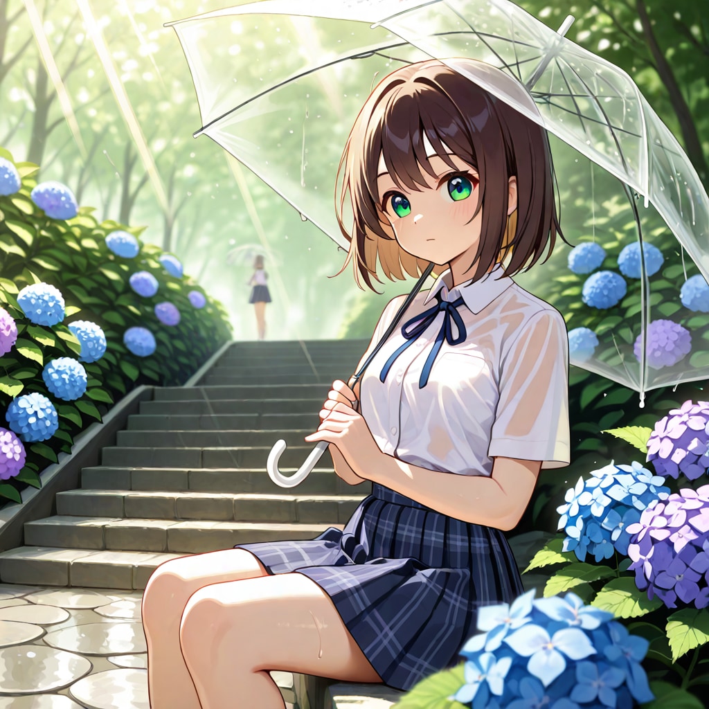 雨上がりの藍に染まる | の人気AIイラスト・グラビア