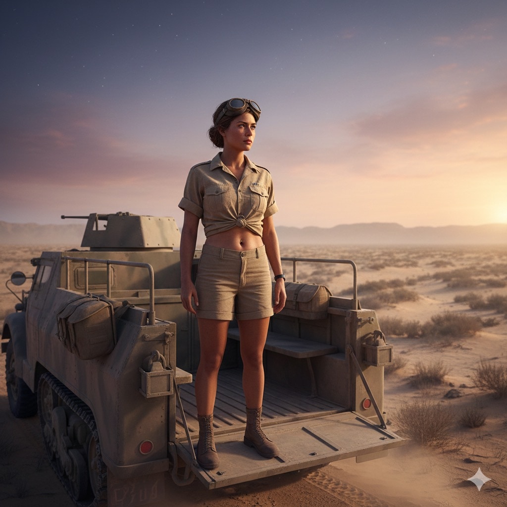 ネゲブ砂漠のハーフトラック