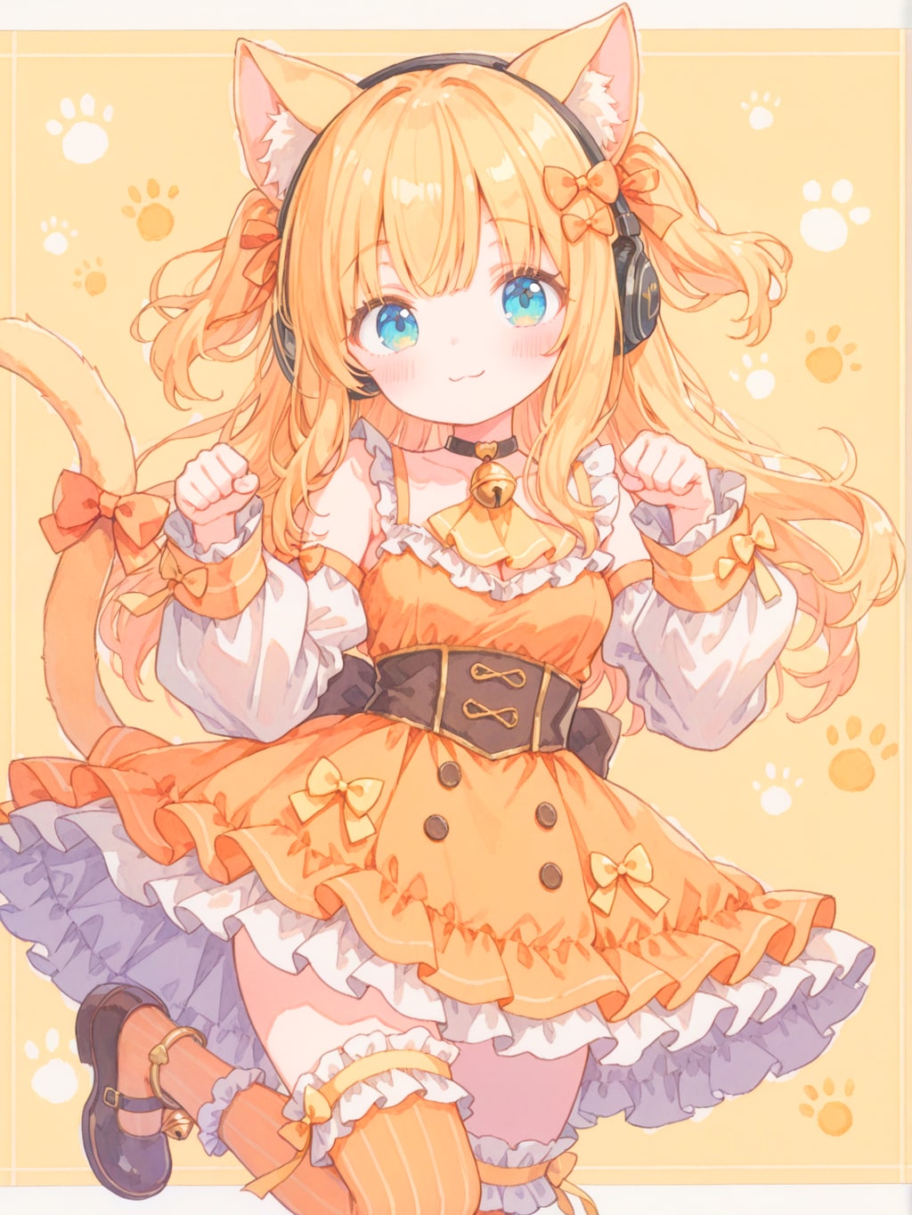 爽やかオレンジキャットガール