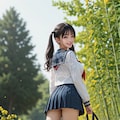 パンチラギリのミニスカセーラー服の陽菜々 3枚目