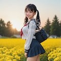 パンチラギリのミニスカセーラー服の陽菜々 2枚目