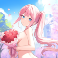 a pink flower garden and a blue sky 2枚目