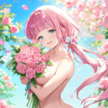 a pink flower garden and a blue sky 5枚目