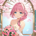 a pink flower garden and a blue sky 7枚目