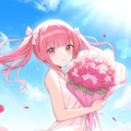 a pink flower garden and a blue sky 4枚目