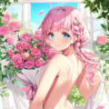 a pink flower garden and a blue sky 6枚目