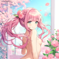a pink flower garden and a blue sky 3枚目