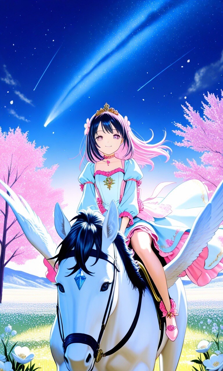 女の子と馬(ペガサス)