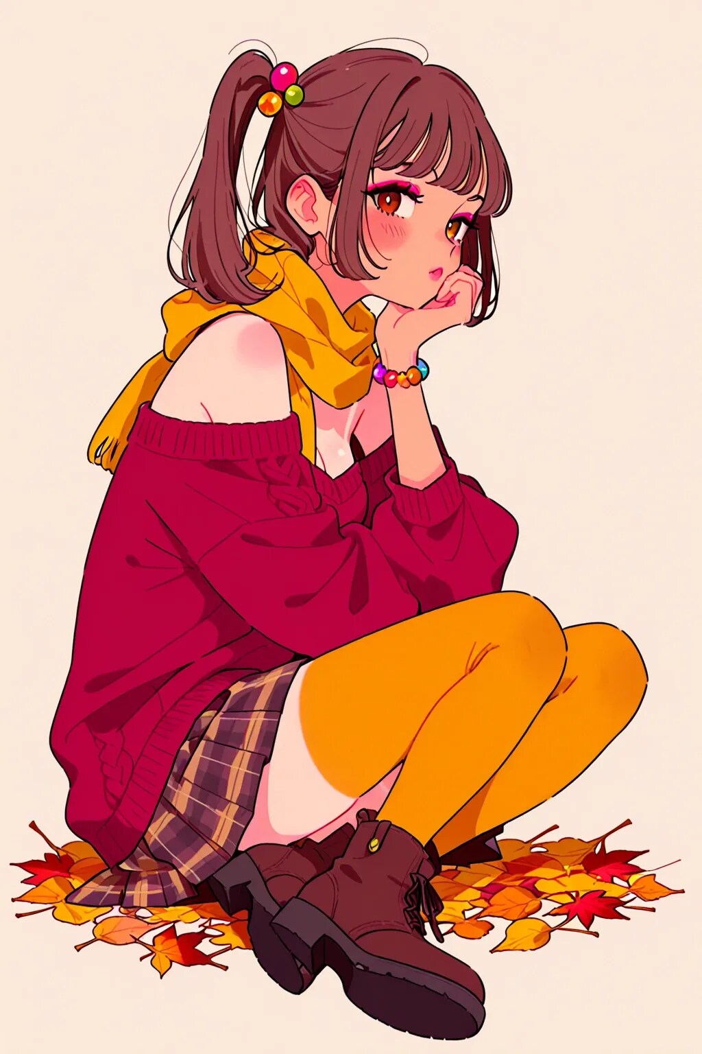 ポニーテールちゃん秋のコーデ