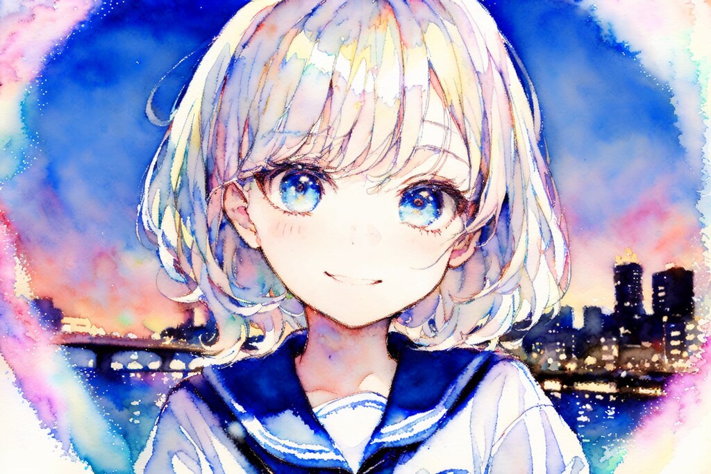 港町、セーラー服の少女