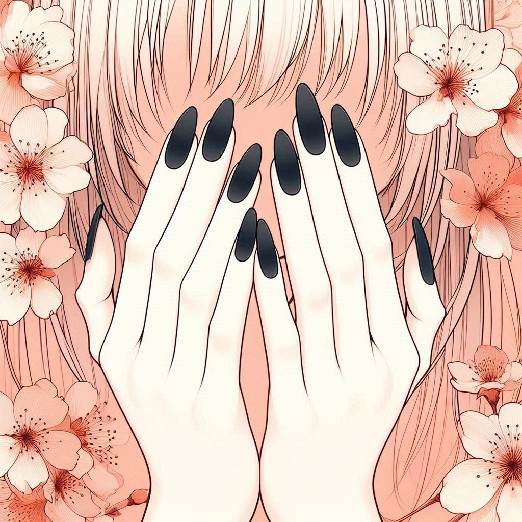 黒ネイルと乙女なホワホワな雰囲気の持ち主というギャップ