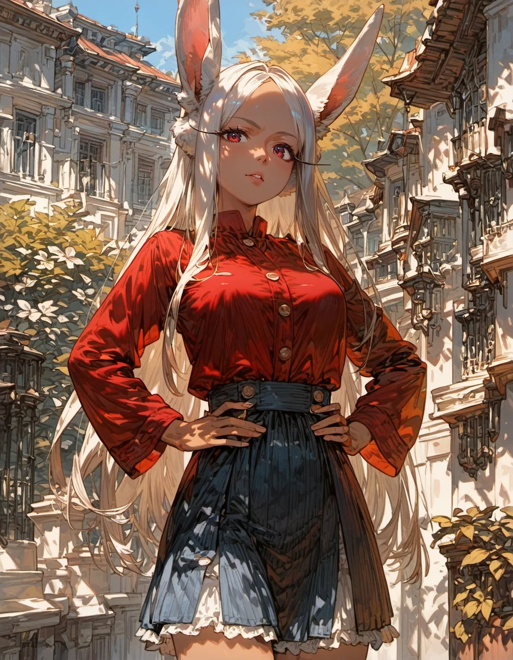 Crimson Silk and Ivory Ears