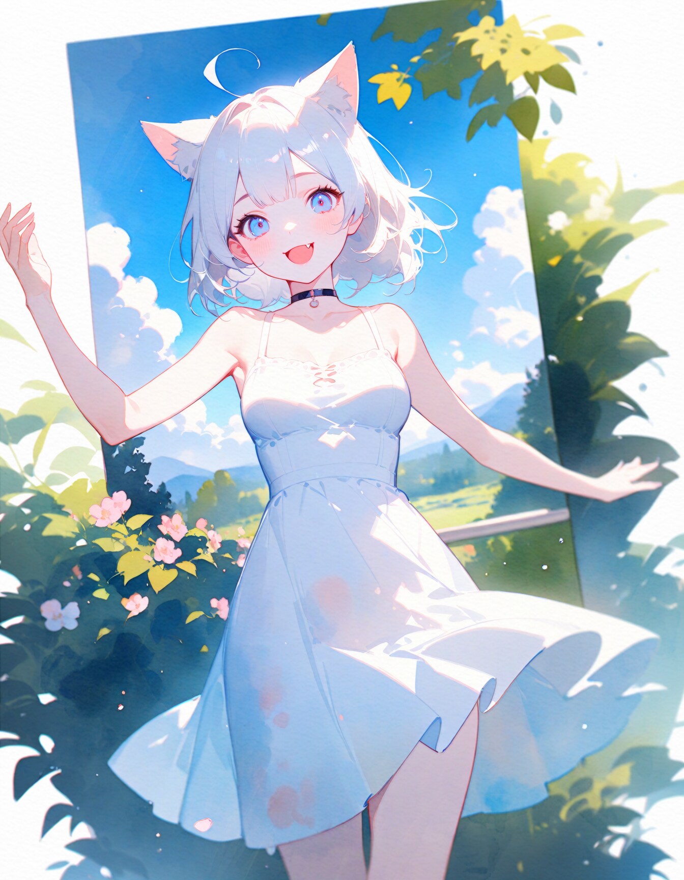 風景に溶ける猫耳少女の幻想