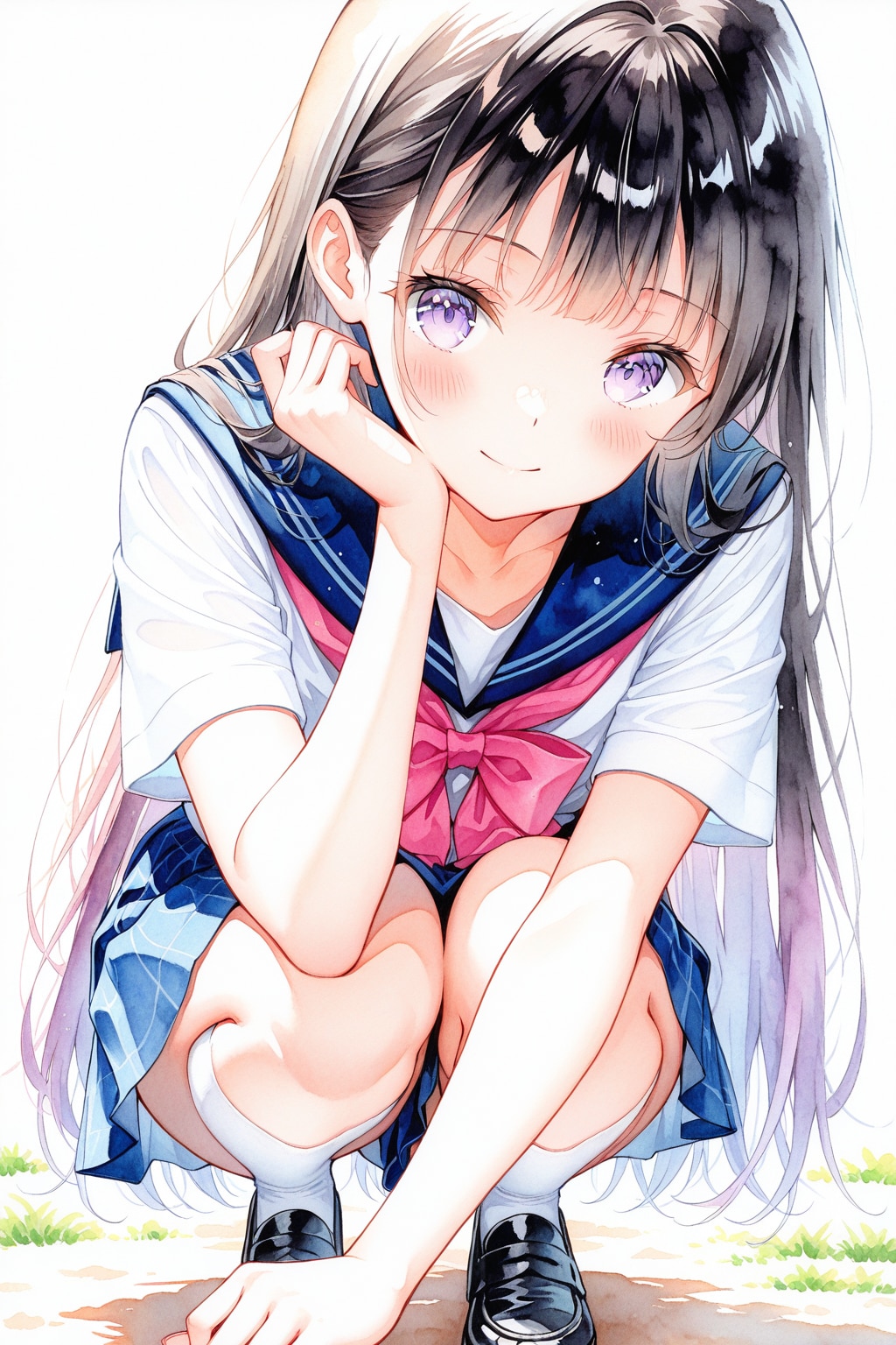 しゃがみ少女