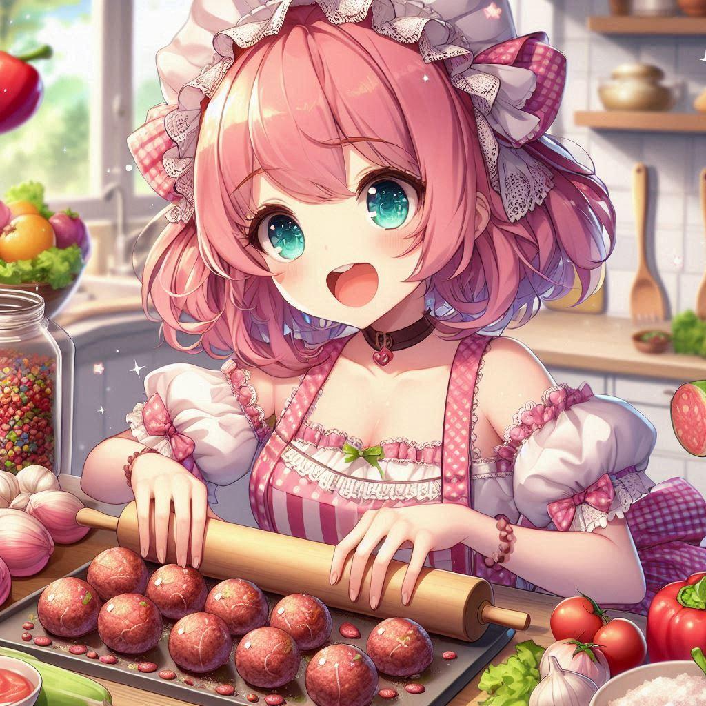 [Dalleさんで]〇ートボールを作る女の子[イートボール] | の人気AIイラスト・グラビア