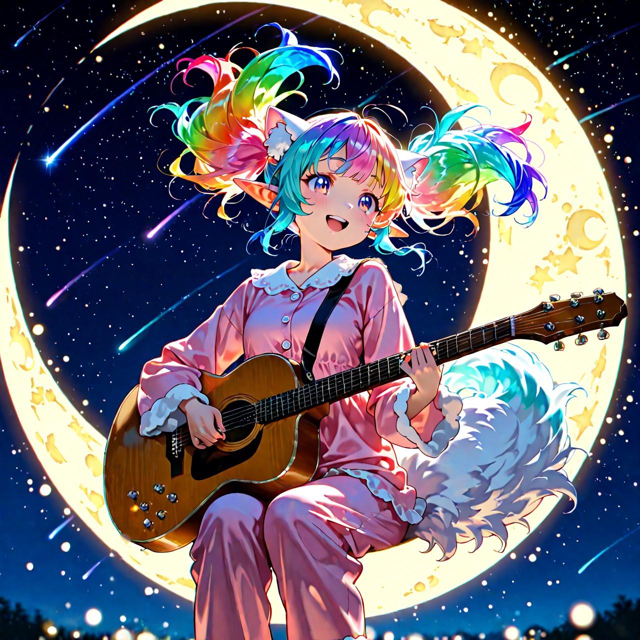 6枚）三日月とギター