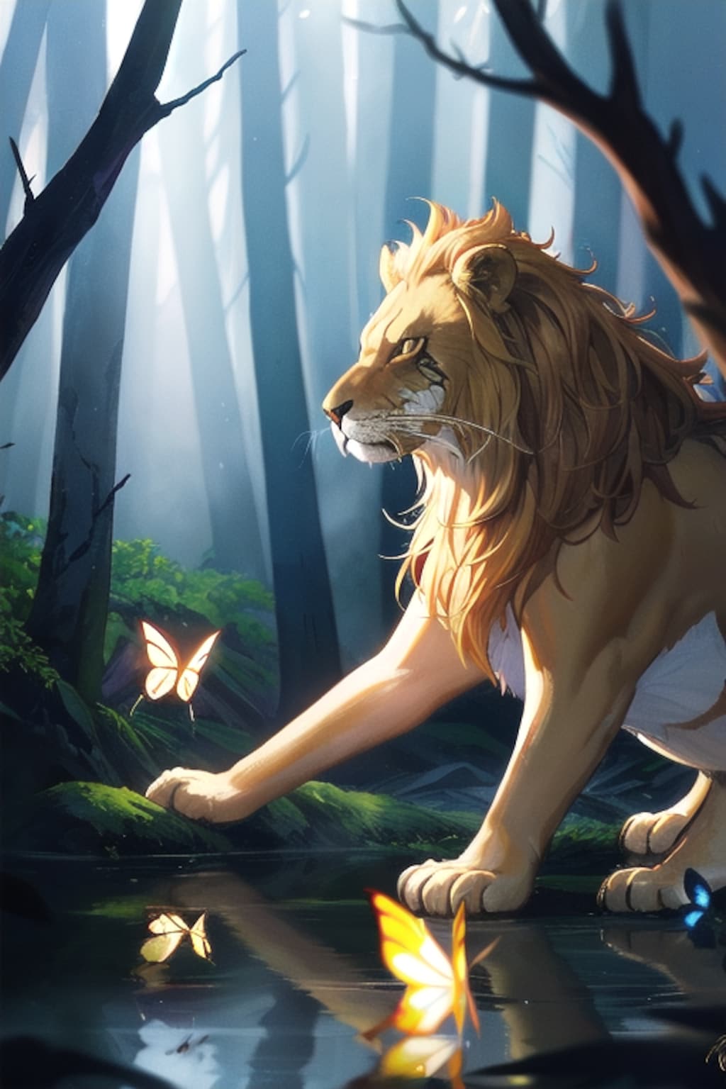 森のライオン