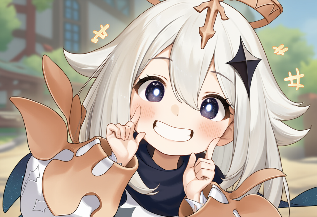 V4フル版　原神　パイモン　指で頬をつつく