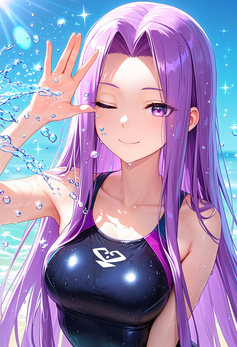煌めく水辺の微笑み