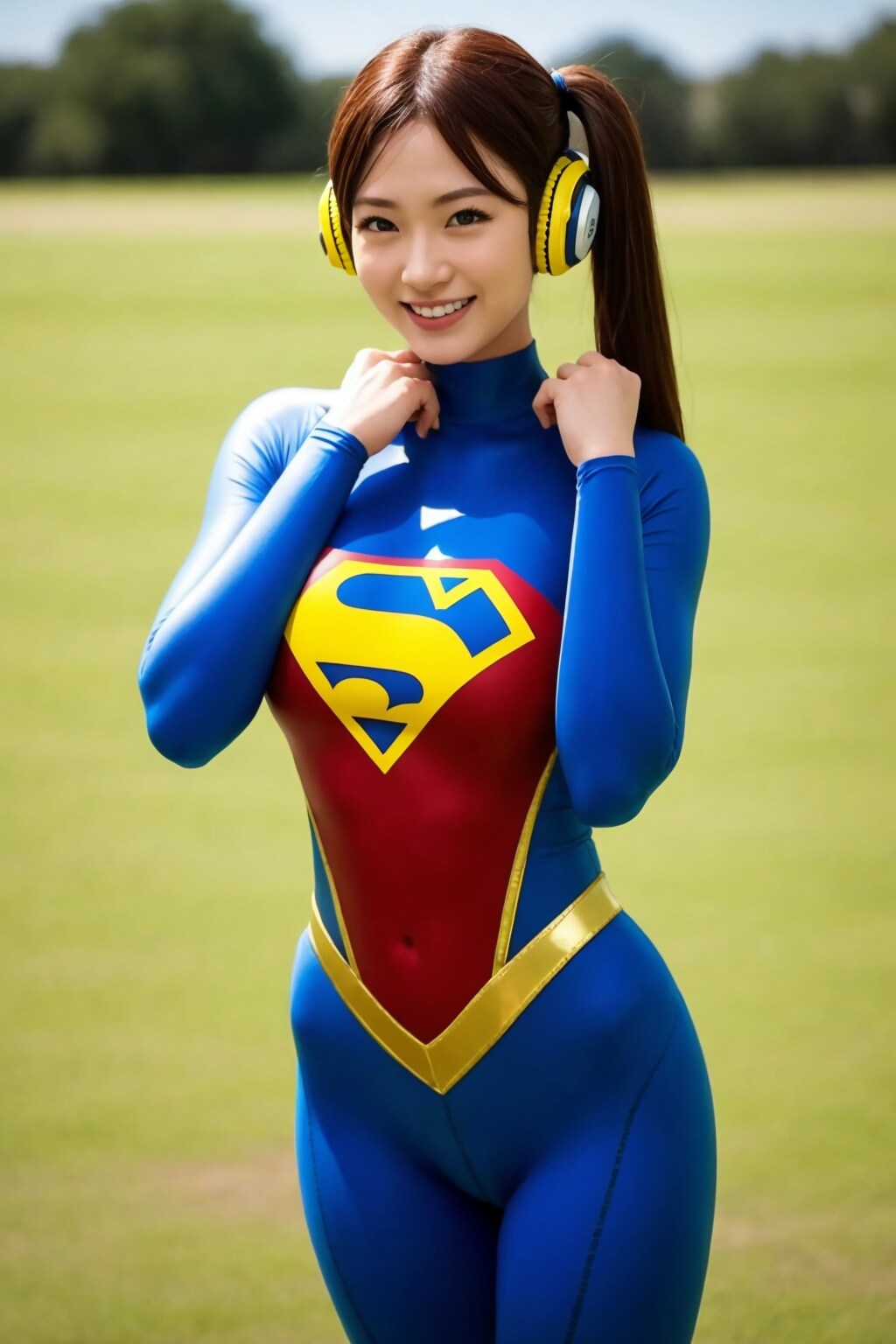 Supergirl listening to music