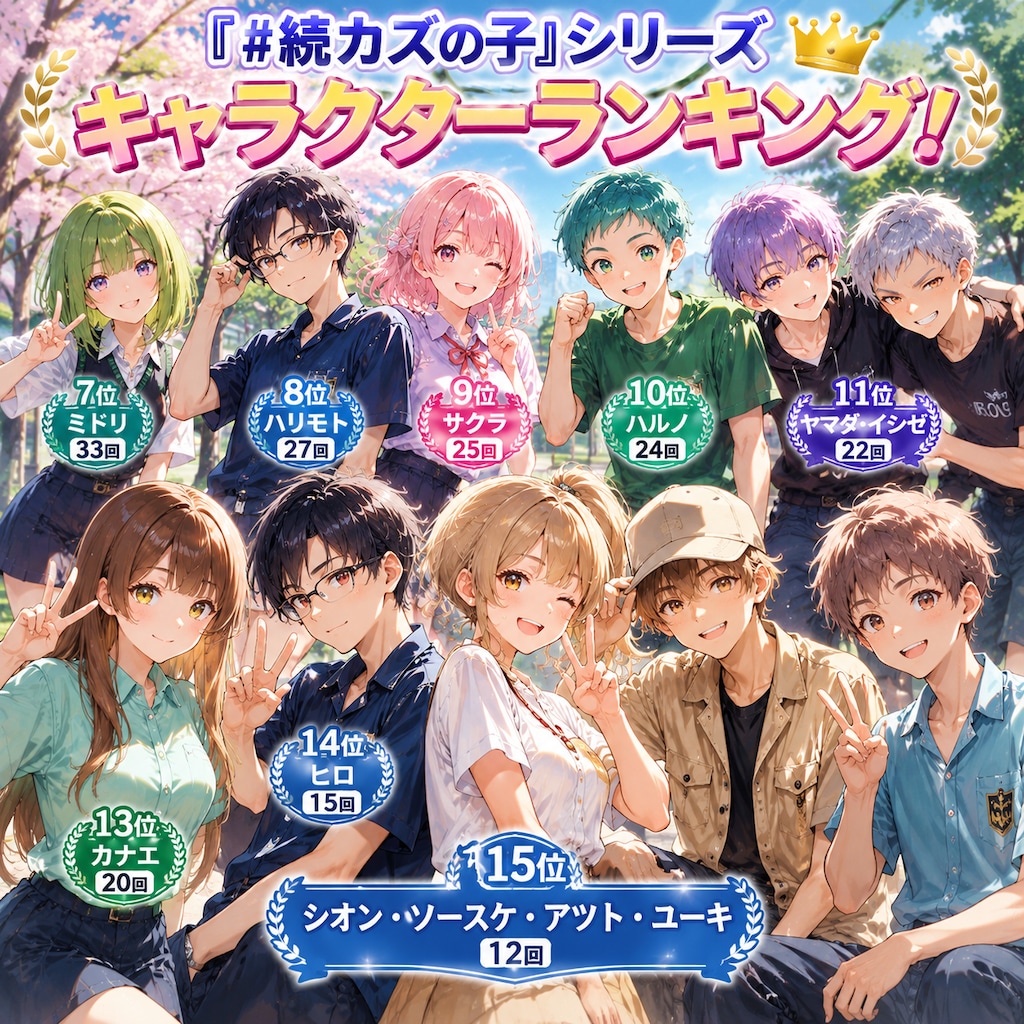 キャラランキング！ #続カズの子②