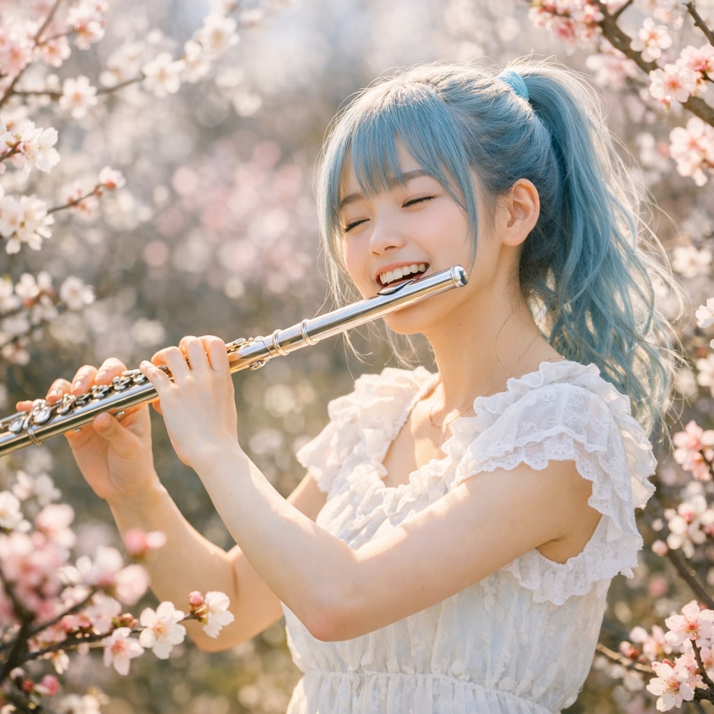 フルートを吹く人