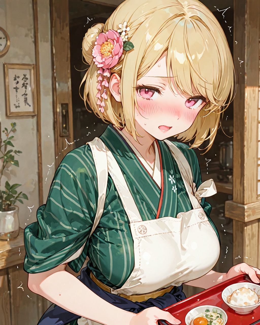 風邪っぽい給仕